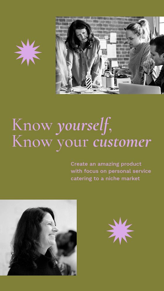 Business marketing Instagram story template, women photo 