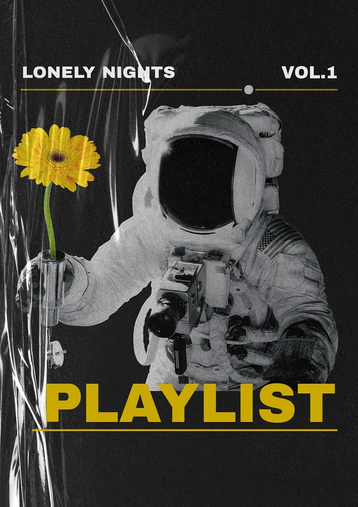 Astronaut music poster template, entertainment