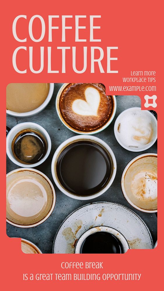 Coffee culture social story template, editable Instagram design