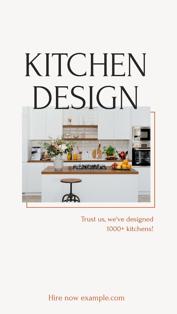 Kitchen design Instagram story template, editable design