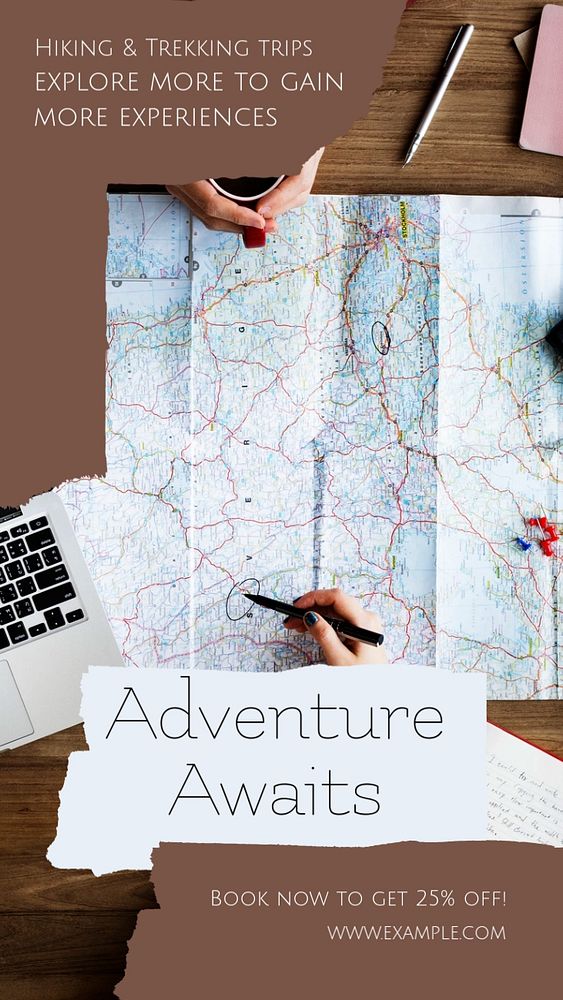 Hiking trips Instagram story template, editable design