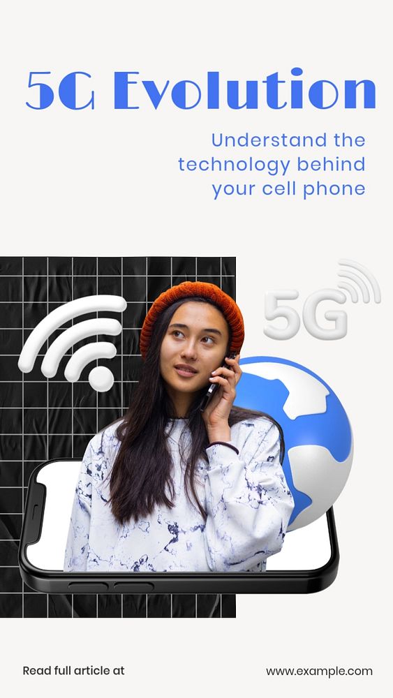 5G evolution Instagram story template, editable design & text