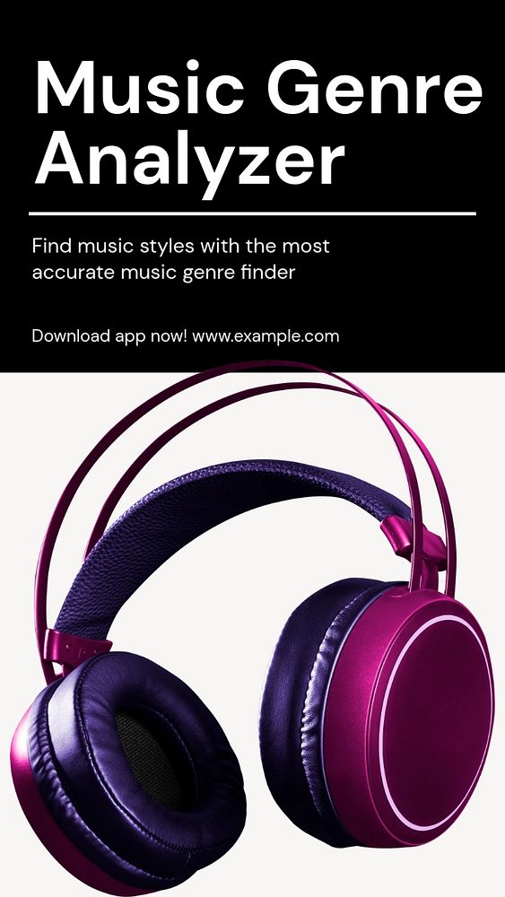 Music genre analyzer Instagram story template, editable text and funky design