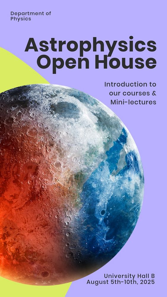 Astrophysics open house Instagram story template, editable design & text