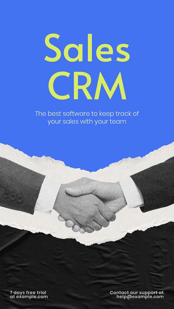 Sales CRM software Instagram story template, editable design & text