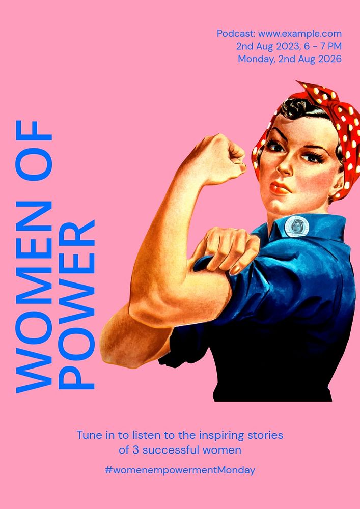 Women of power poster template, editable advertisement