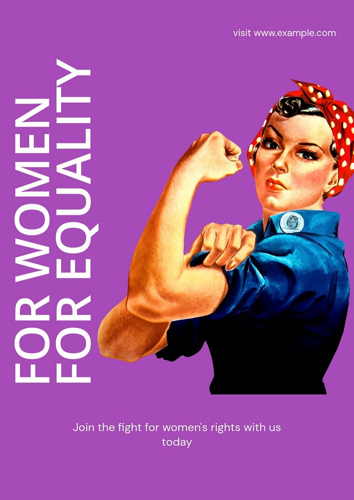 Equality for women poster template, editable advertisement