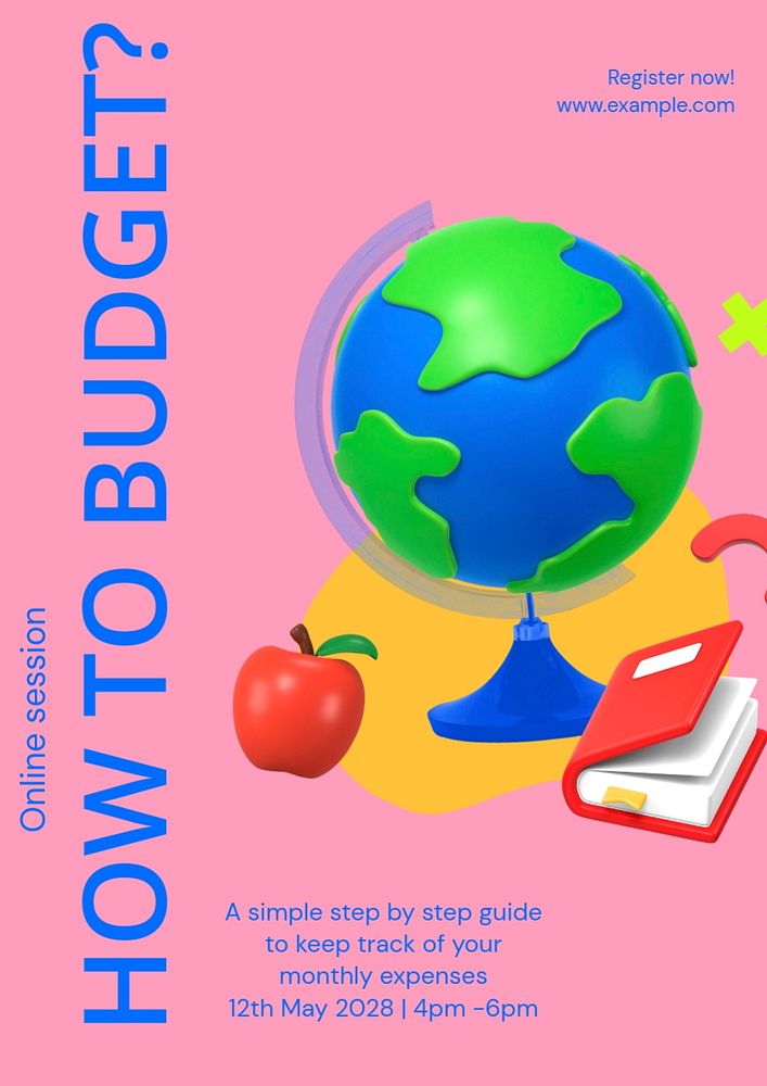 Budgeting poster template, editable advertisement