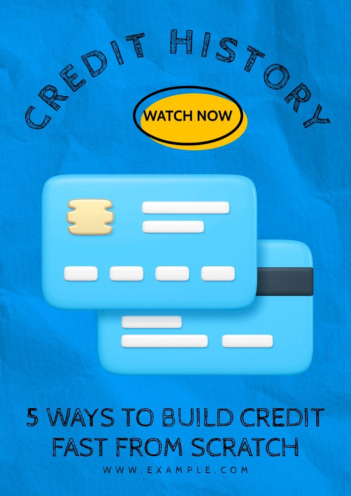 Credit history poster template, customizable design 