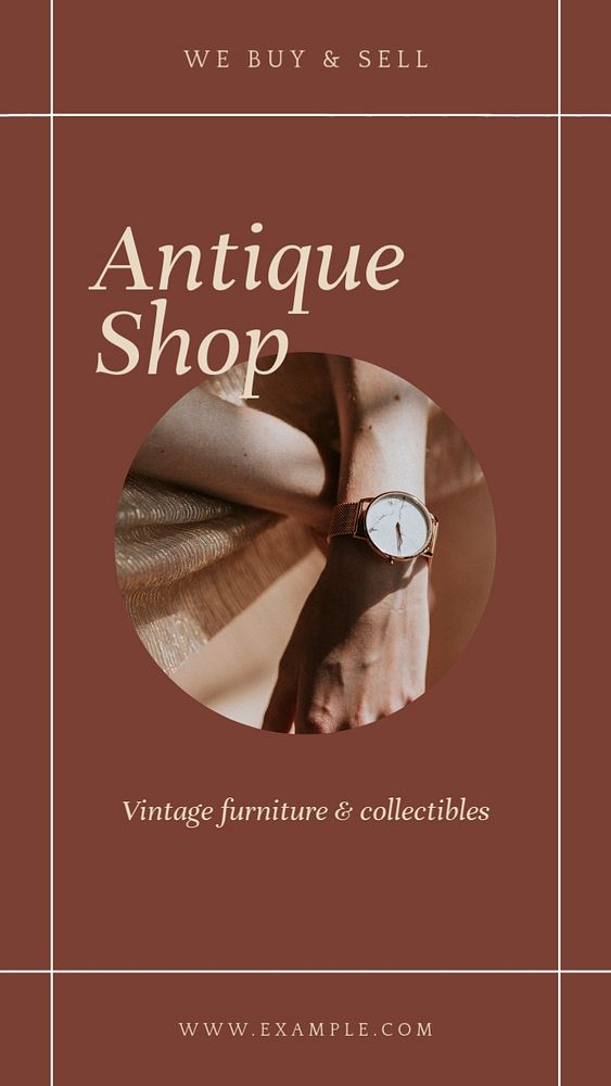 Antique shop Instagram story template, editable social media design