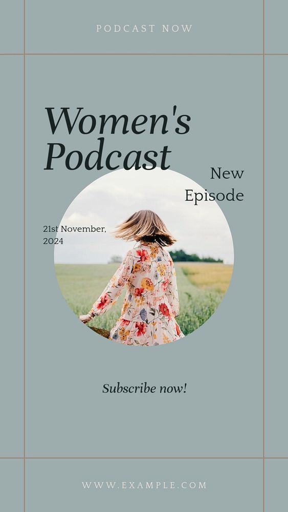 Women's podcast Instagram story template, editable social media design