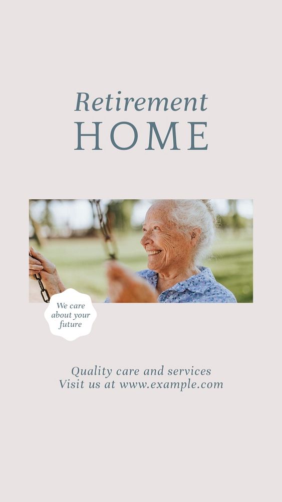 Retirement home Instagram story template, editable social media design