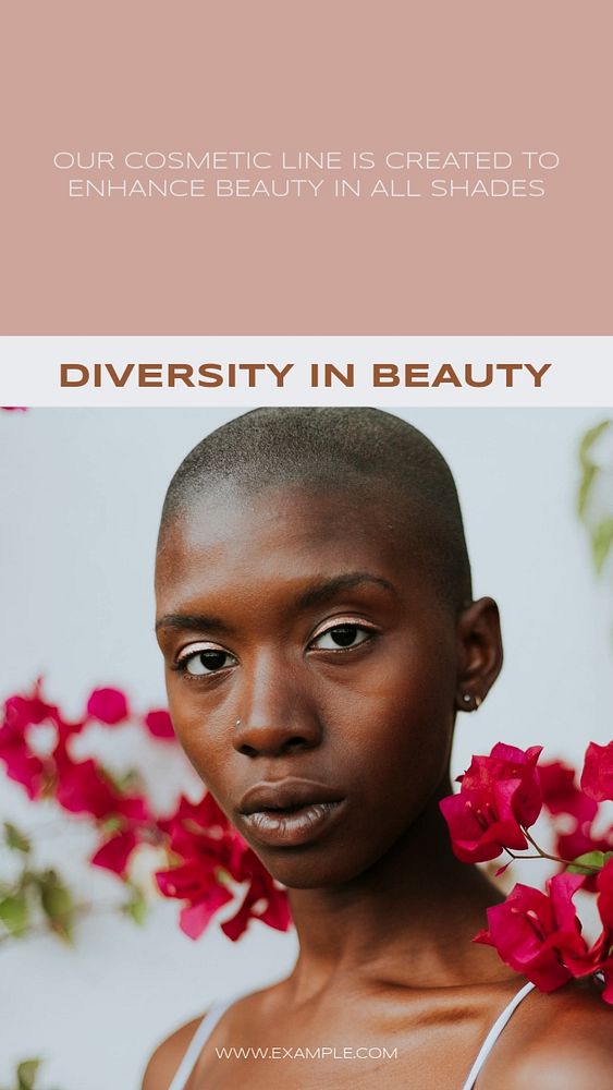 Diversity in beauty Instagram story template, editable social media design