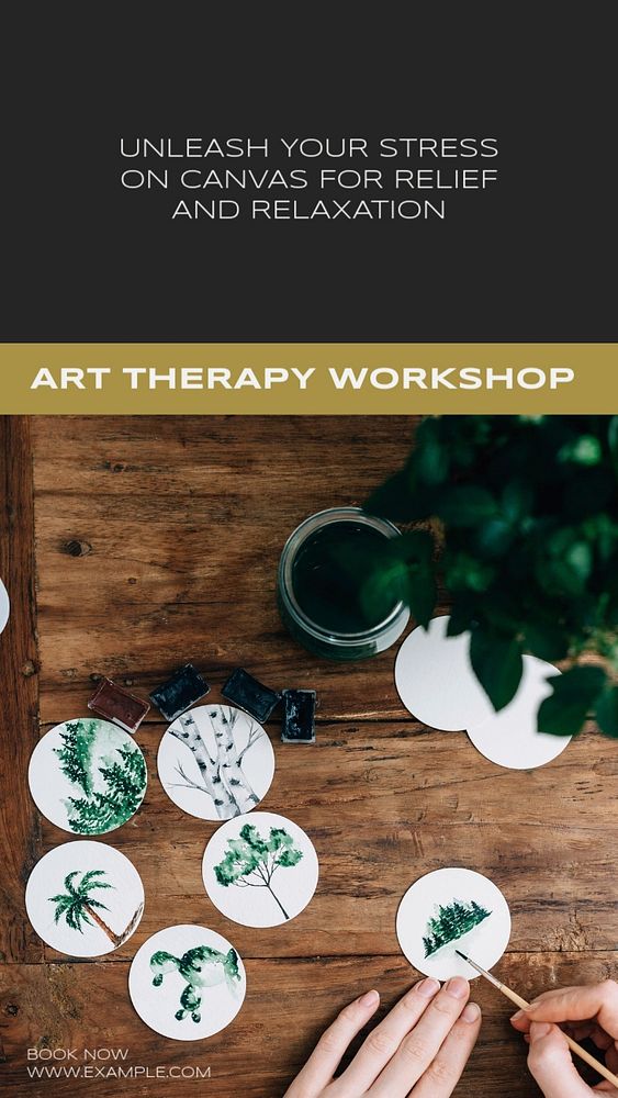 Art therapy Instagram story template, editable social media design