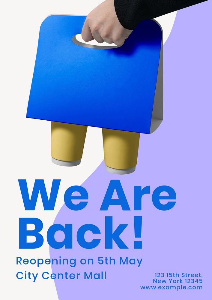 We are back poster template, editable text & design