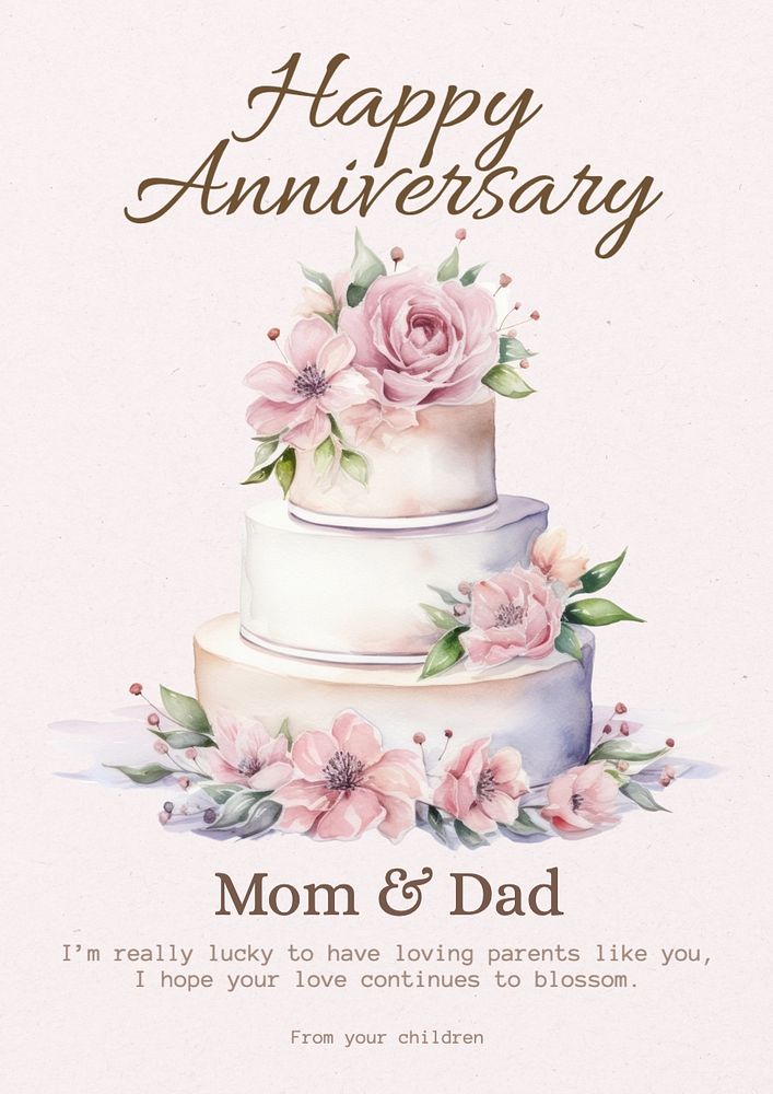 Happy anniversary parents poster template and design