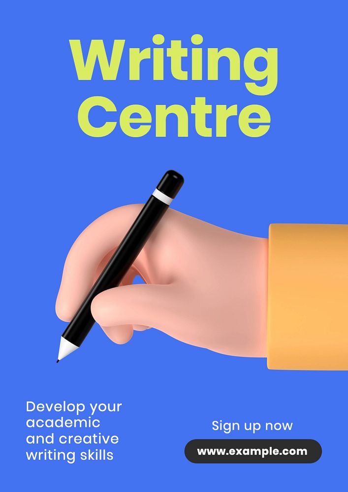 Writing centre poster template