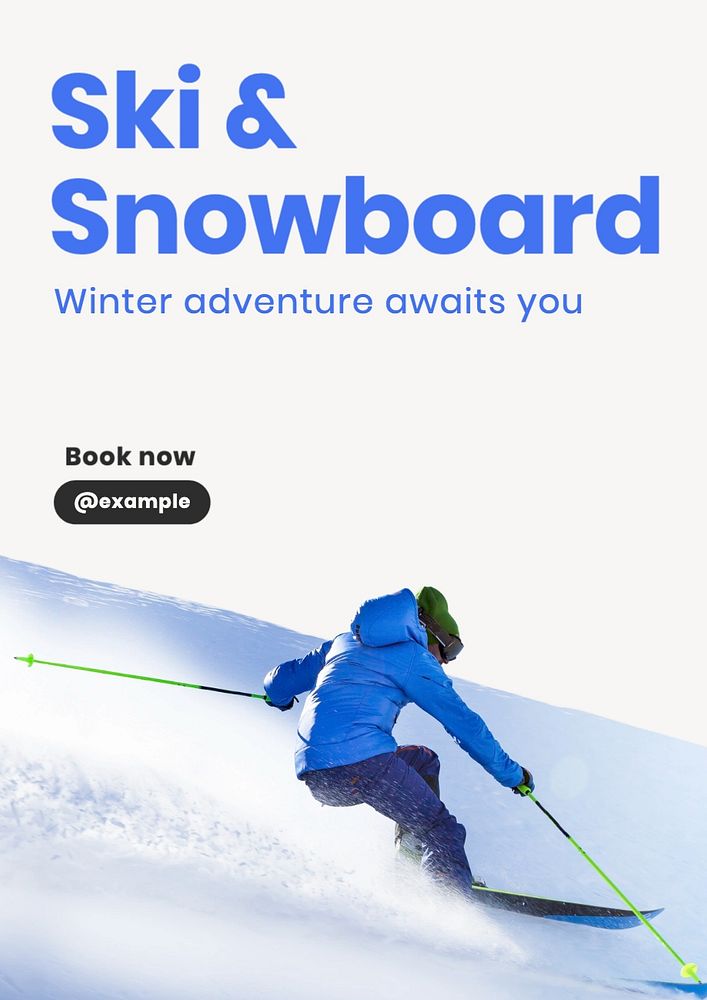 Ski & snowboard poster template