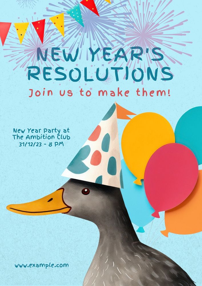 New Year's resolutions poster template