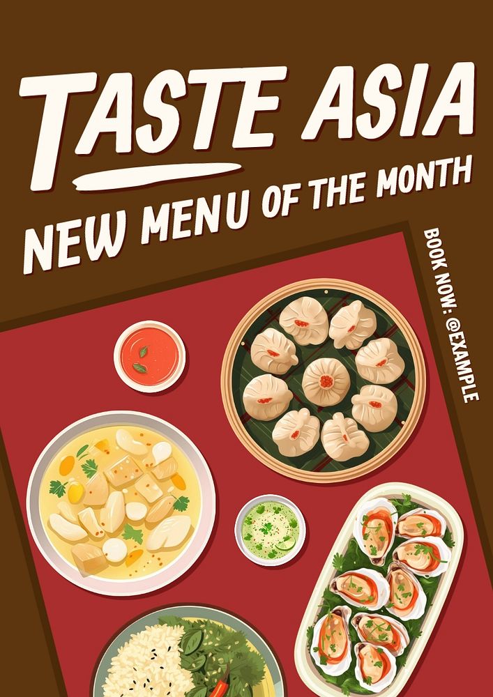 Taste asia poster template