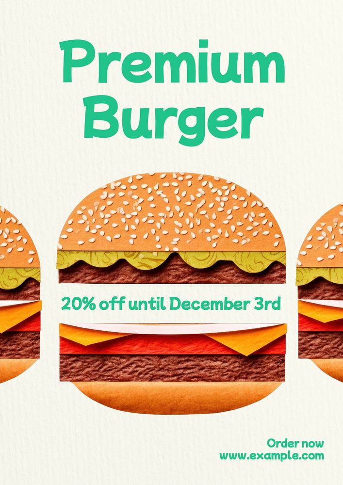 Premium burger poster template