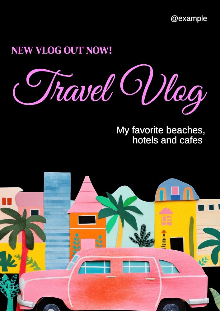 Travel vlog poster template