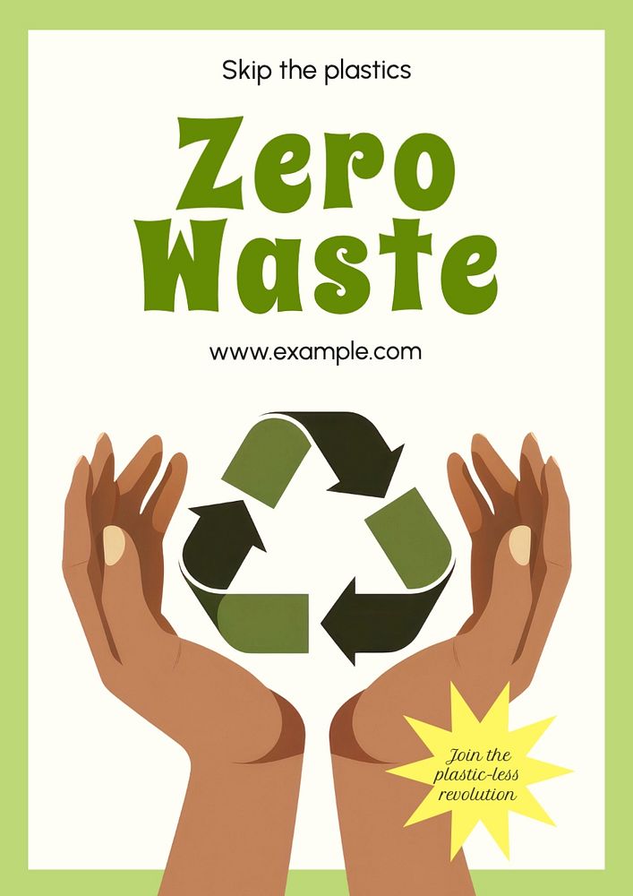 Zero waste living poster template