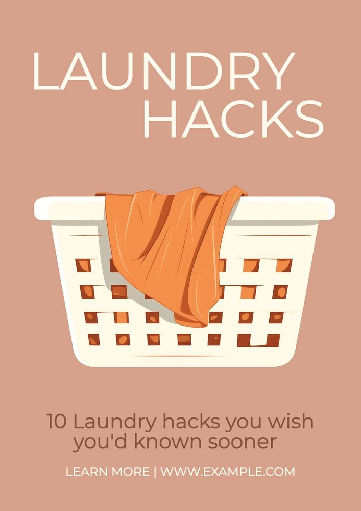 Laundry hacks poster template