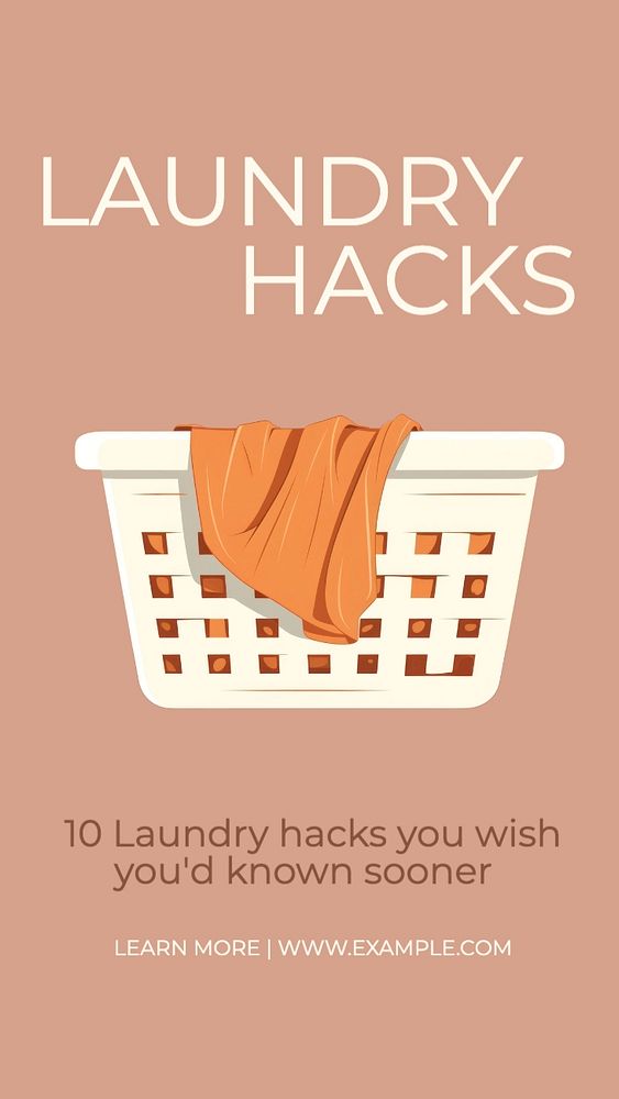 Laundry hacks Instagram story template