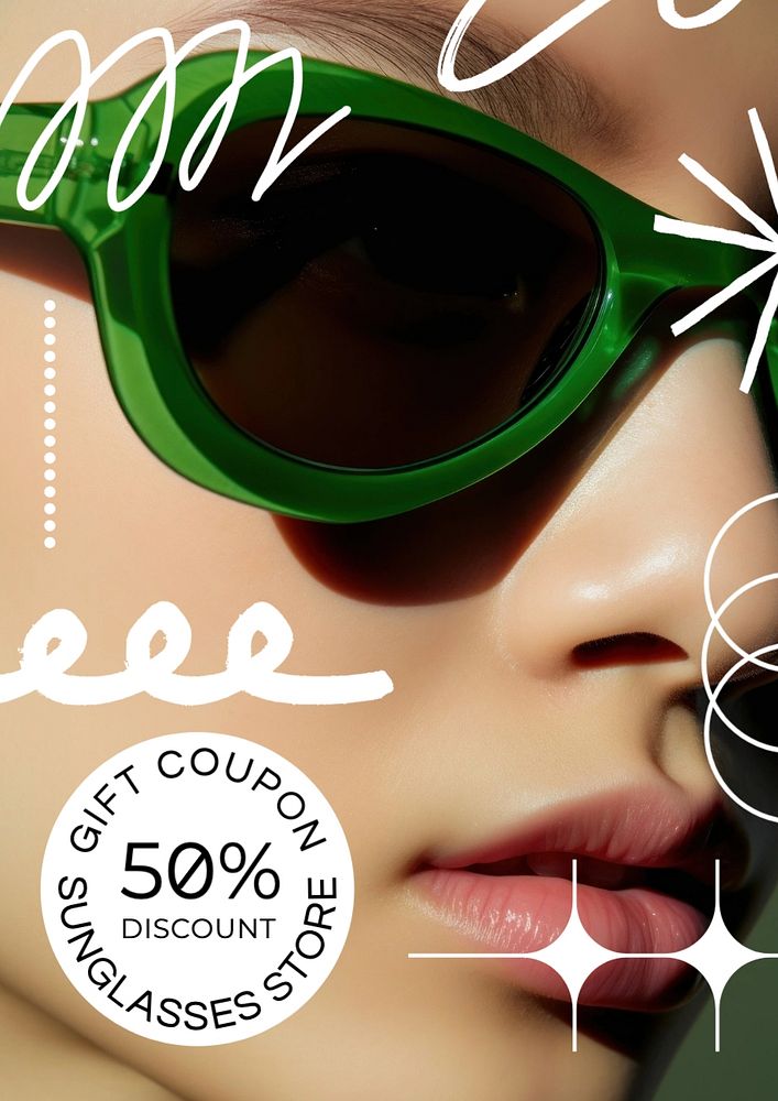 Discount coupon sale poster template