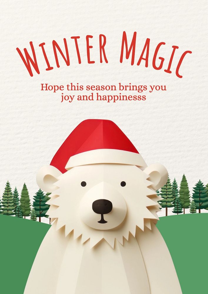 Winter magic poster template