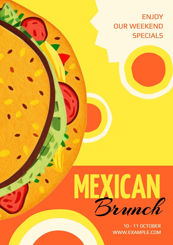 Mexican brunch poster template