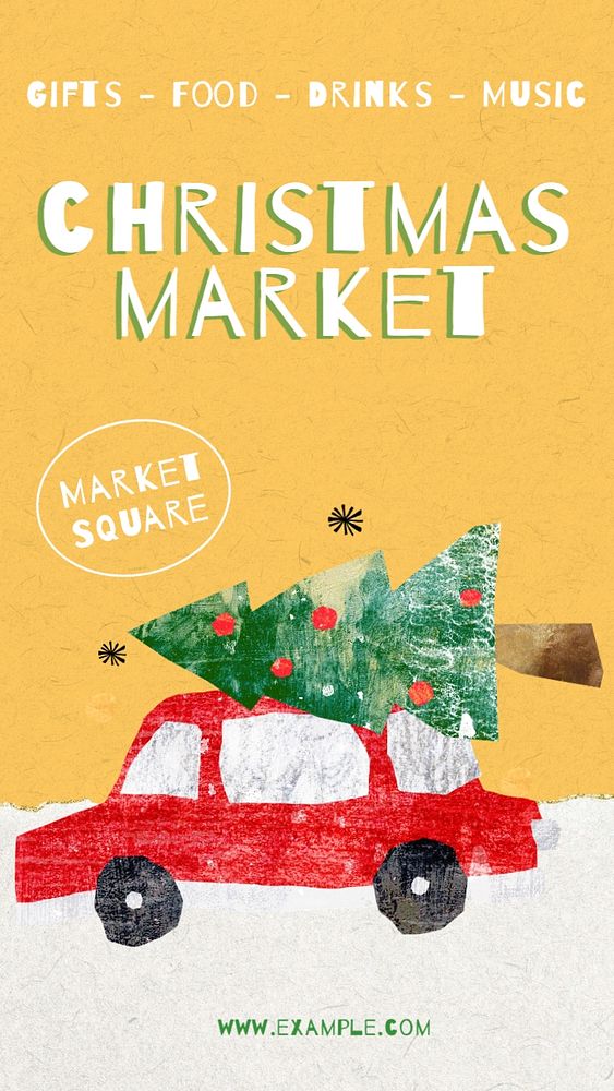 Christmas market Facebook story template