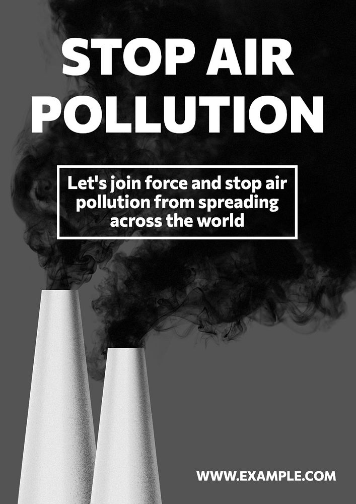 Stop air pollution poster template