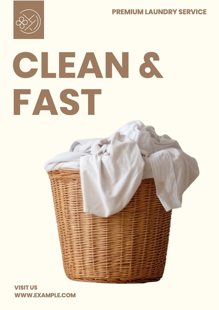 Laundry service poster template