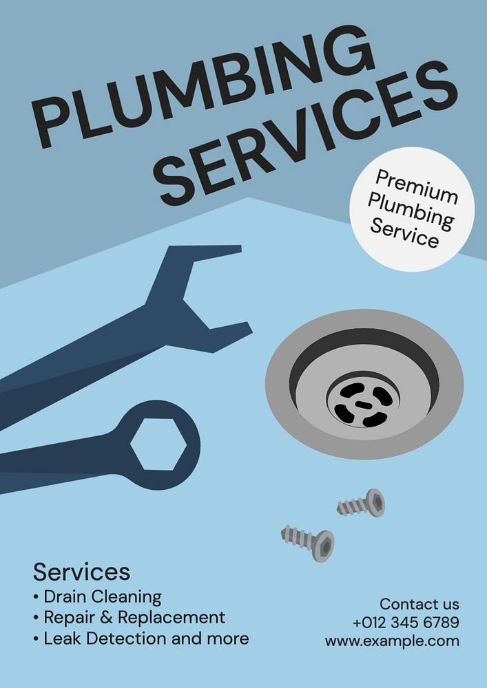 Plumbing services poster template