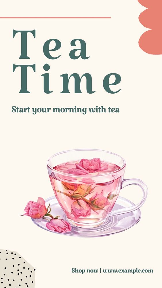 Tea time Instagram story template