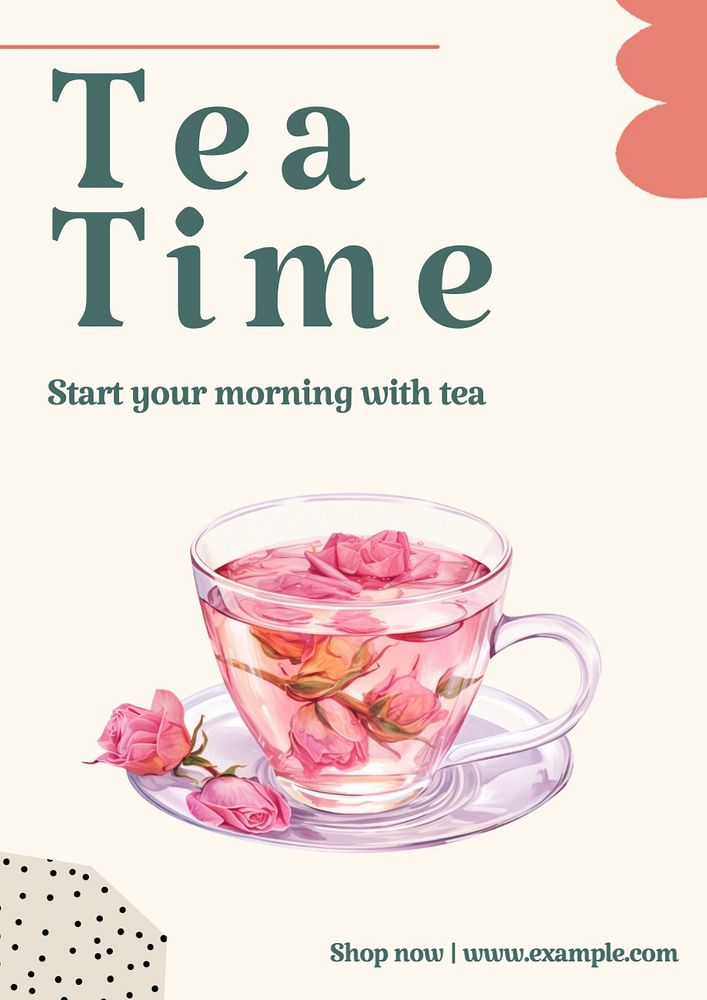 Tea time poster template