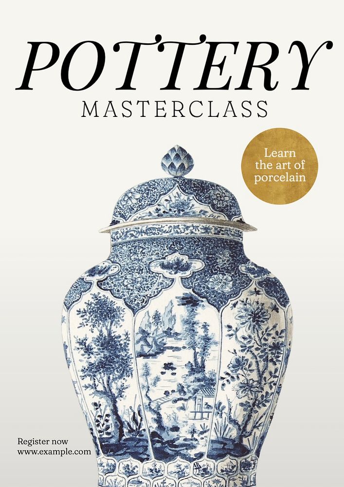 Pottery masterclass poster template