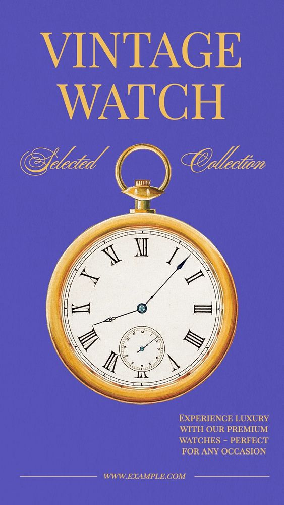 Vintage watch Instagram story template