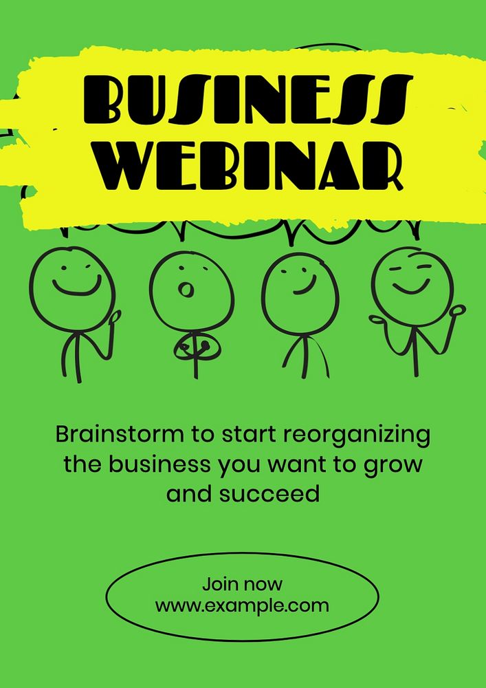 Business webinar poster template