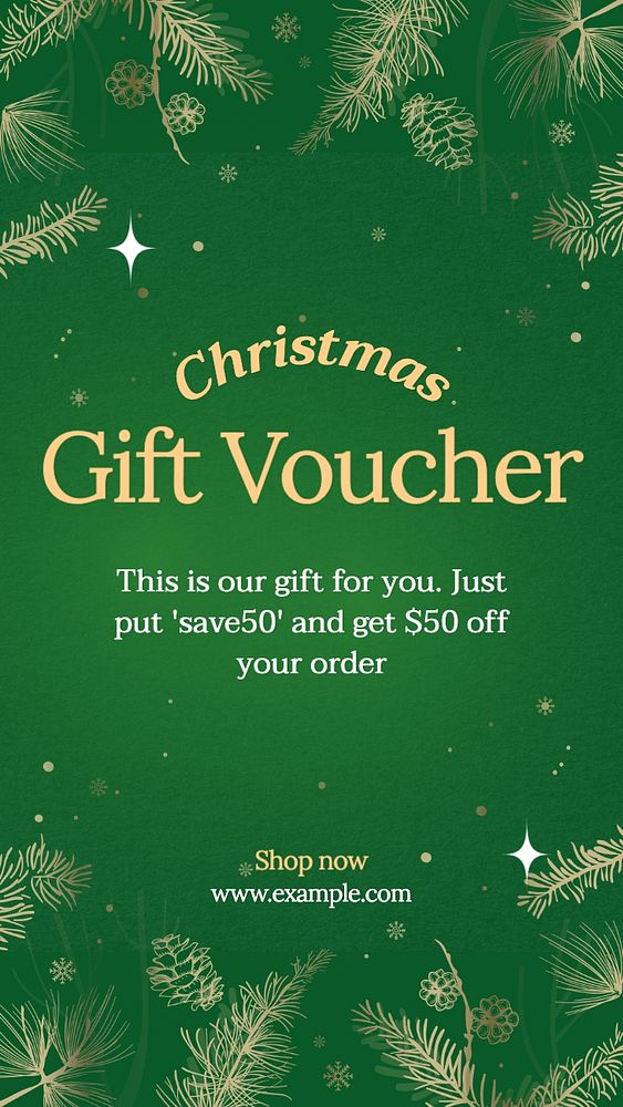 Christmas gift voucher Facebook story template