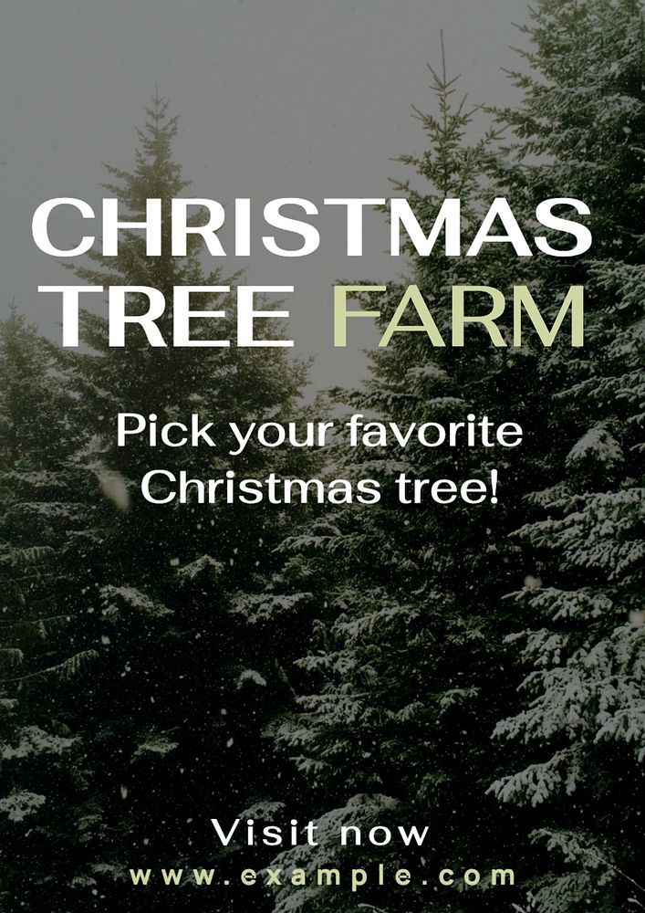 Christmas tree farm poster template