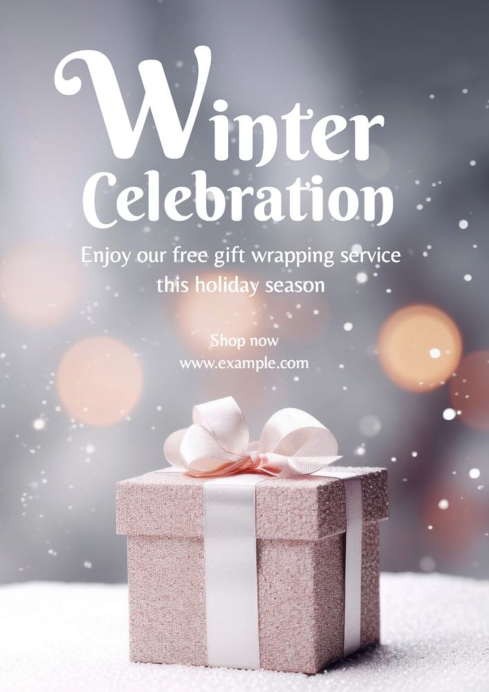 Winter celebration poster template