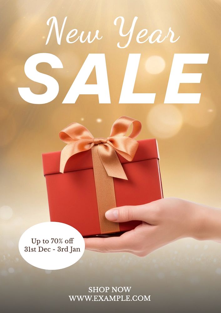 New Year sale poster template