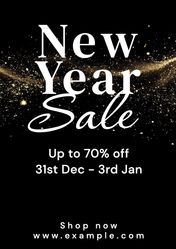 New Year sale poster template