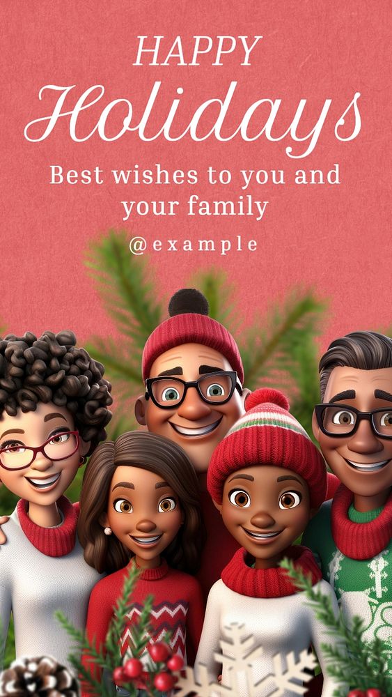 Happy holidays Facebook story template