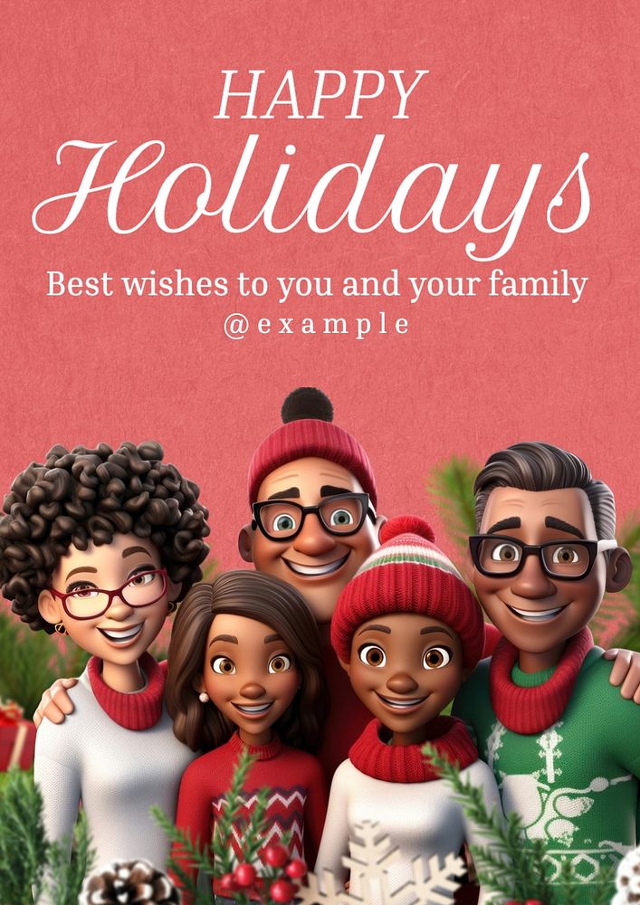 Happy holidays poster template