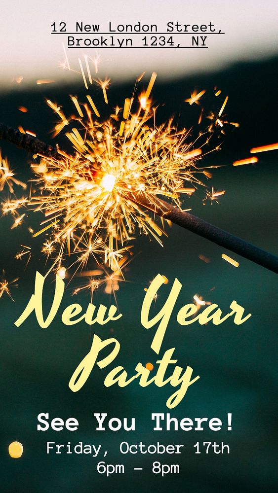 New years party Facebook story template