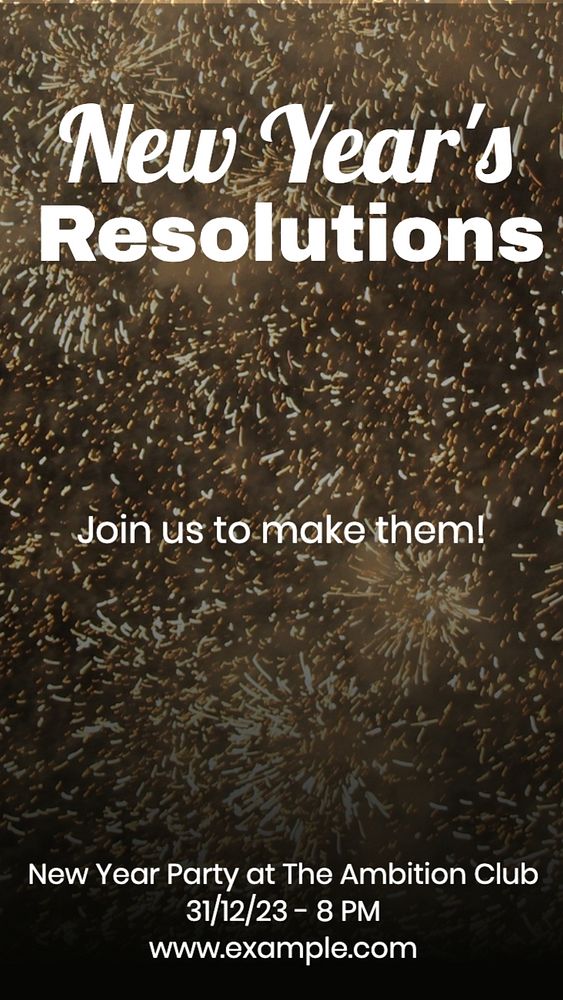 New Year's resolutions Facebook story template